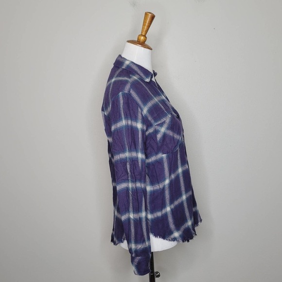 Rails Leo Button Down Shirt Violet Teal Cream Size XS - Picture 7 of 12